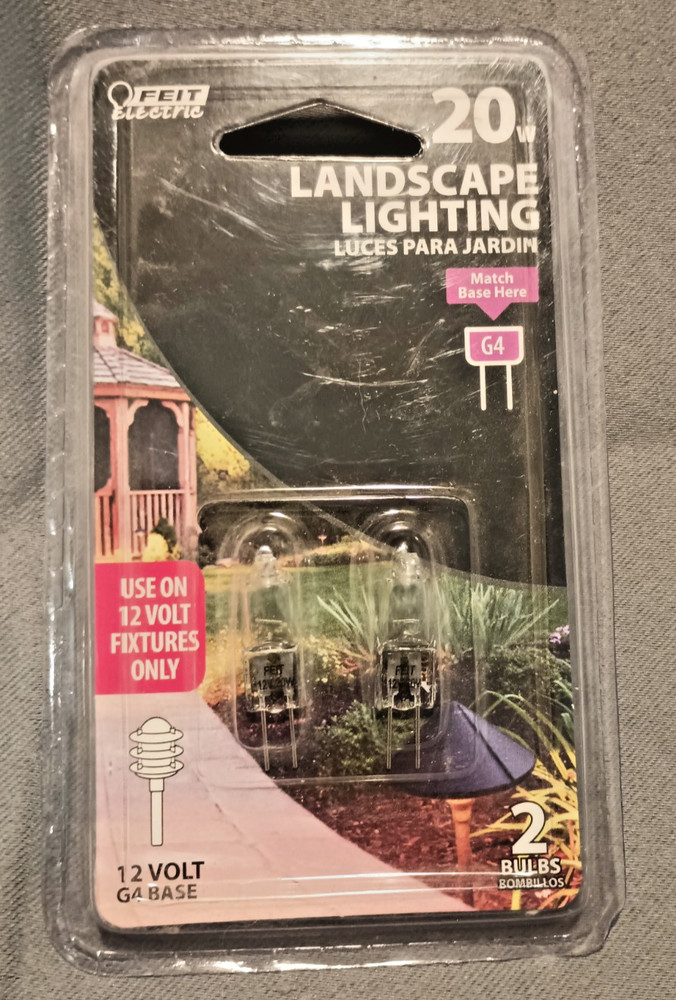 FEIT 20 Watt Landscape Lighting 12 Volt G4 Base 2pc each pack