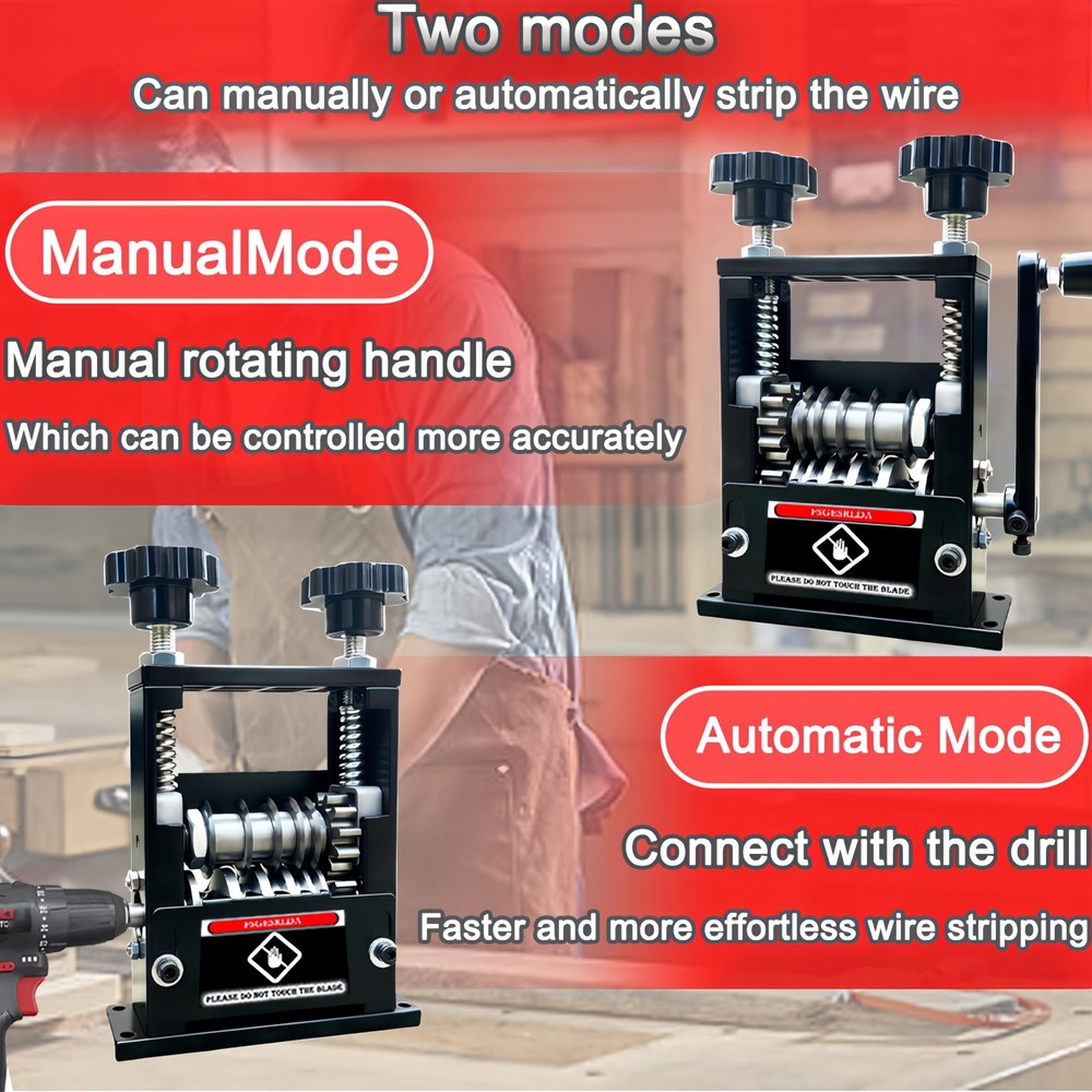 Manual Wire Stripper Machine,Drill Powered Hand Crank Wire Stripper Tool With...