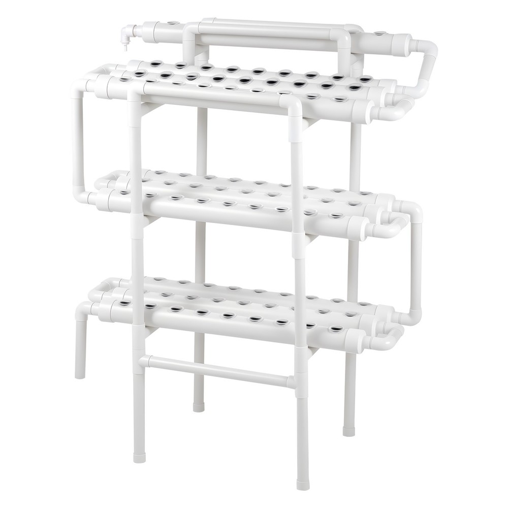 VEVOR UPVC Hydroponics Growing System Kit 3-Tier 90 Sites Sun & Light Blocking