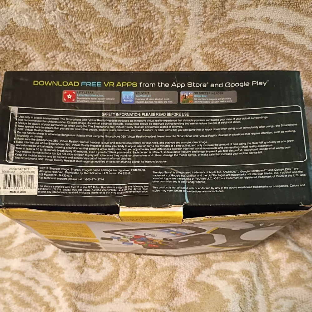 Sharper Image Smartphone 360 Virtual Reality Headset (with Earbuds & Controller)