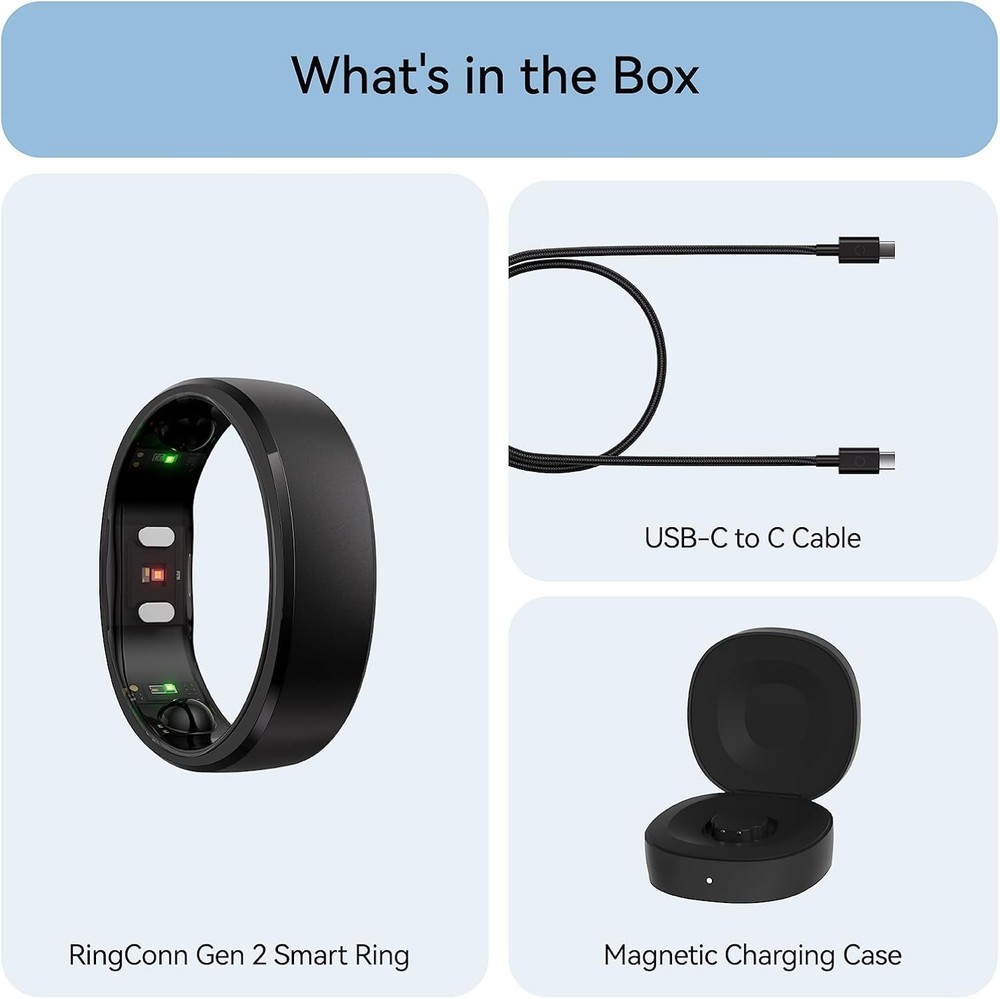 RingConn Gen 2 smart ring Model:RCA-01 -Matte Black Size-6 (New)