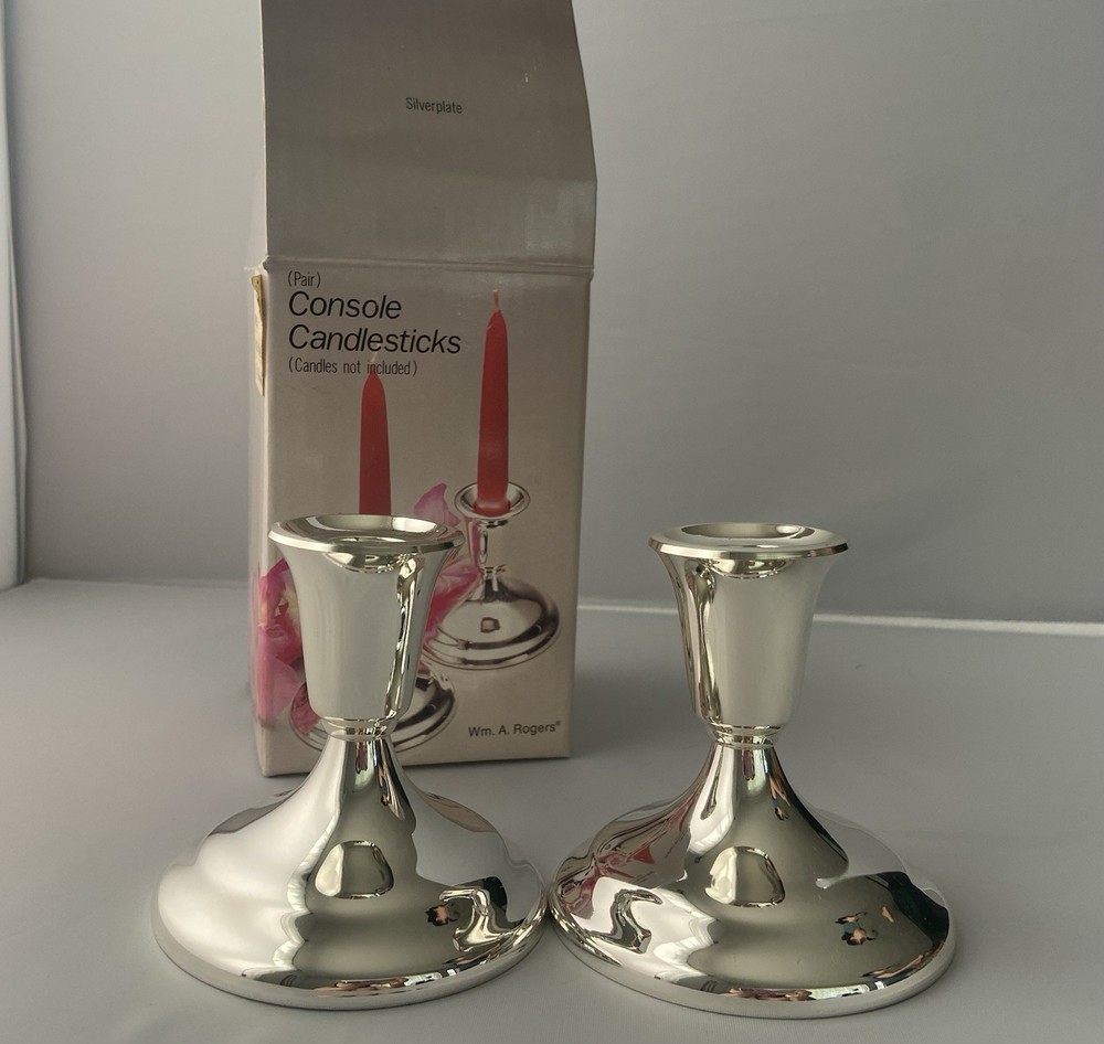 Wm. A. Rogers Silver Plated Candle Stick Holders Set