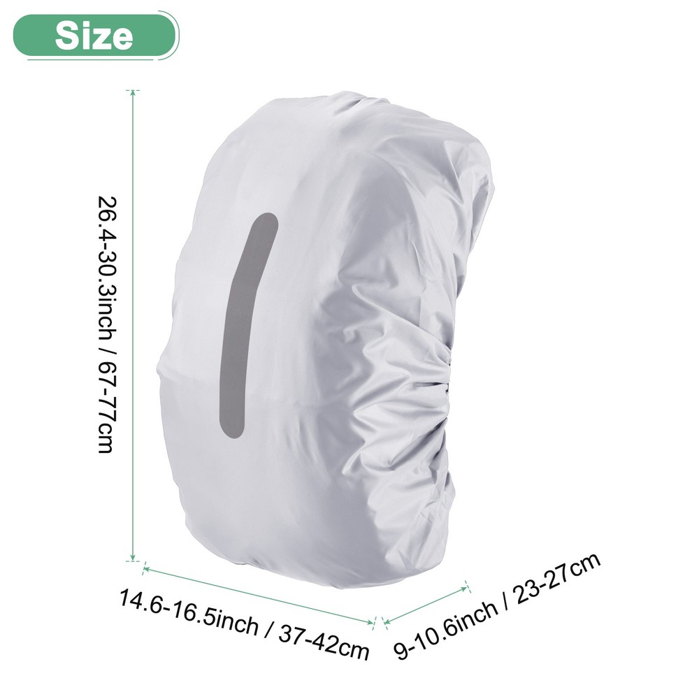65L-75L Backpack Rain Cover with A Vertical Reflective Strap [Silver]