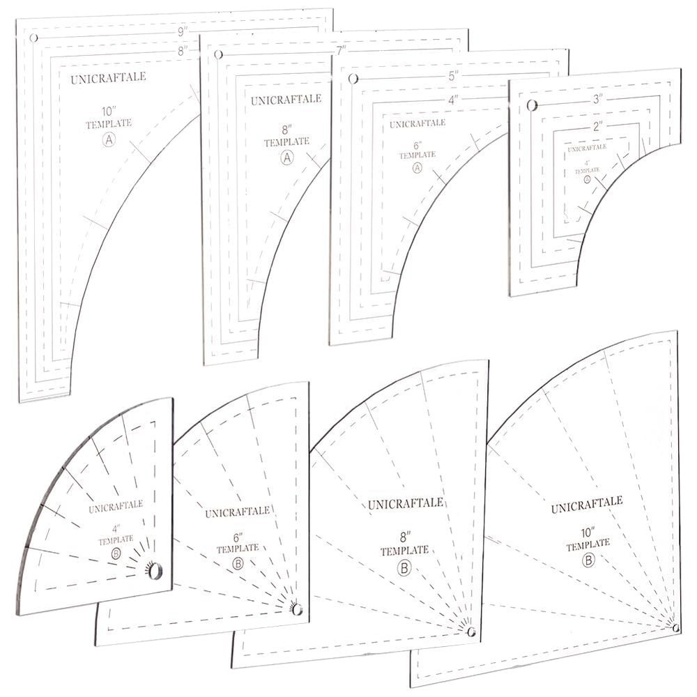 Drunkards Path Quilting Template Acrylic Ruler Sewing Cutting Tool
