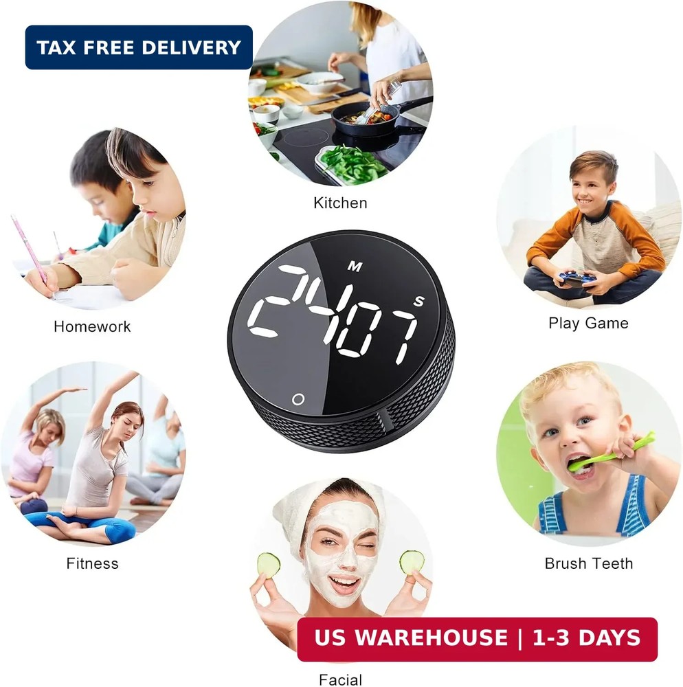 AVINIA Digital Kitchen Timers, Visual timers Large LED Display Magnetic Countdow