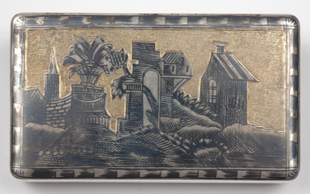 Moscow silver snuff-box, 1841