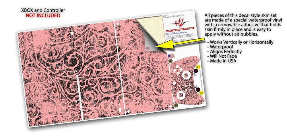 Skins XBOX Series X Console Controller Folder Doodles Pink