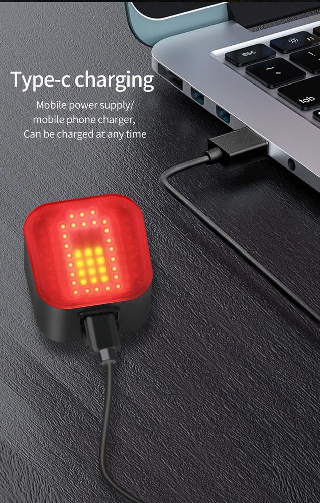 MEROCA Bicycle Brake Light Creative Expression 100 Lumen Smart Sensor for AirTag