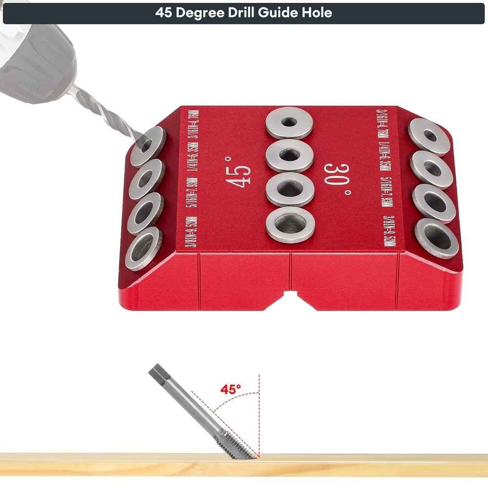 Efficient Angle Drill Guide Jig with N-Groove for Precision Woodworking