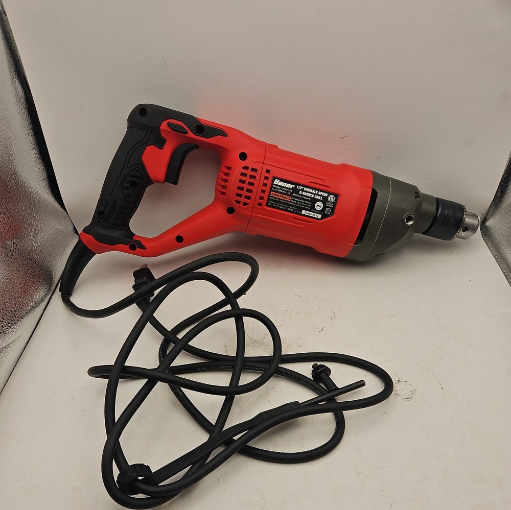 Bauer D-Handle Drill 9-amp 1/2” Variable Speed 2398E-B USED ONCE