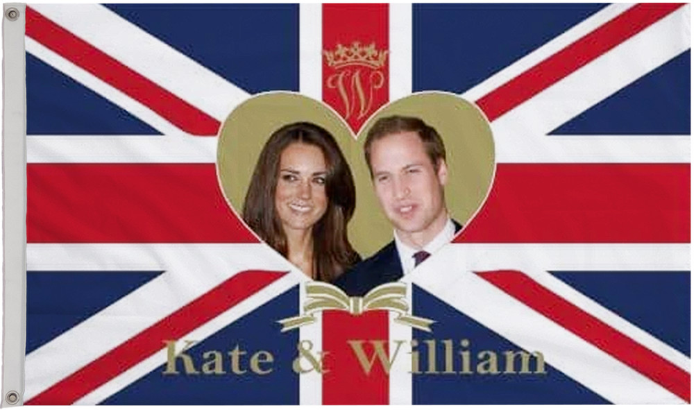 Prince William and Kate Polyester 5'x3' Flag