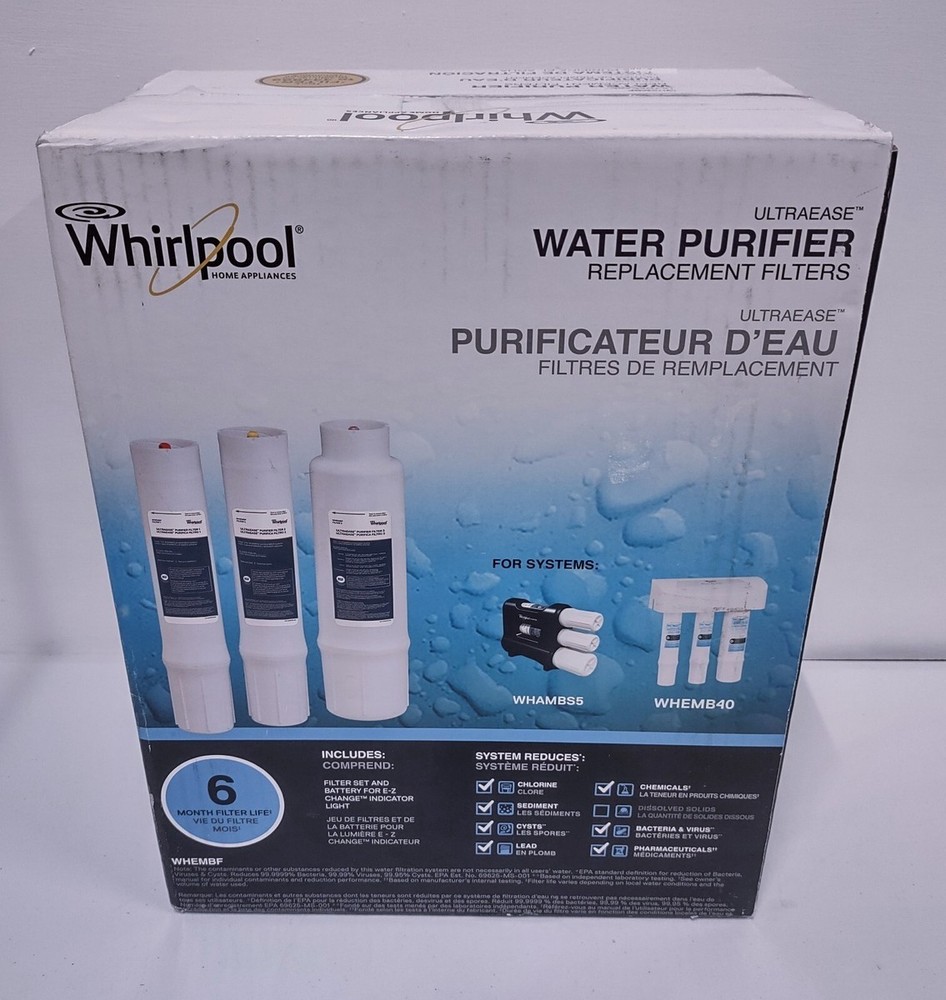 NEW Whirlpool WHEMBF5 Under Sink Water Purifier Replacement Filters for WHEMB40