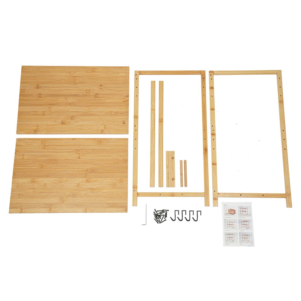 2-tier Bamboo Kitchen Rack, Microwave Oven Stand, Storage Shelf Organizer Rack