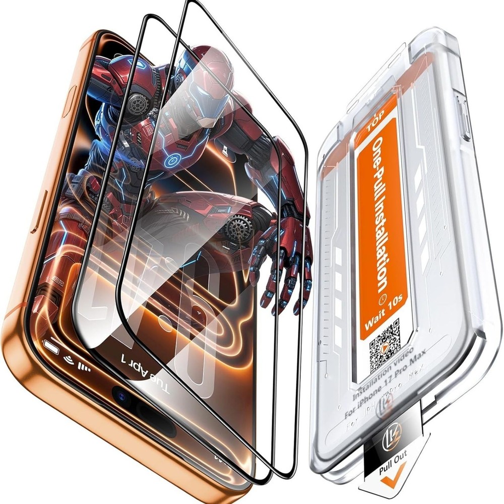 2 Pack for iPhone 17 Pro Max Screen Protector Tempered Glass, Military Grade Sha