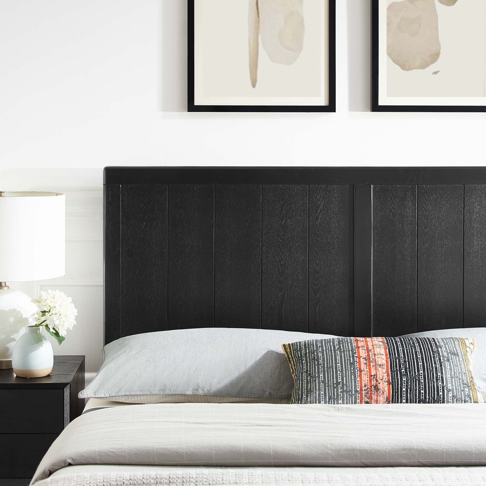 Modway Robbie Wood Full Headboard in Black