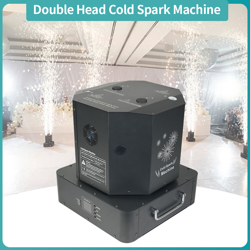 1300W Spin Double Head Cold Spark Machine DMX Sparkler Machine Firework Fountain