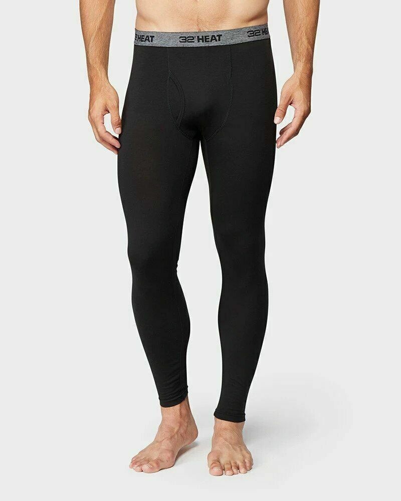 Men's 32 Degrees Heat Stretch Quick-Dry Soft Base Layer Pants 2 Pack Small