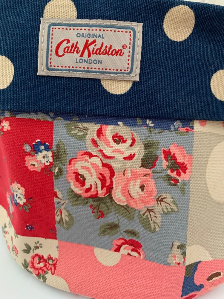 Cath Kidston folding fabric basket patchwork cottage roses NWOT