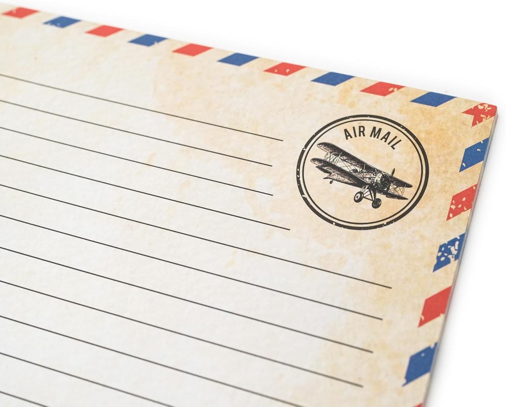 Blue Airmail Writing Paper & Envelopes Set - 60 Pack for Invitations & Letters