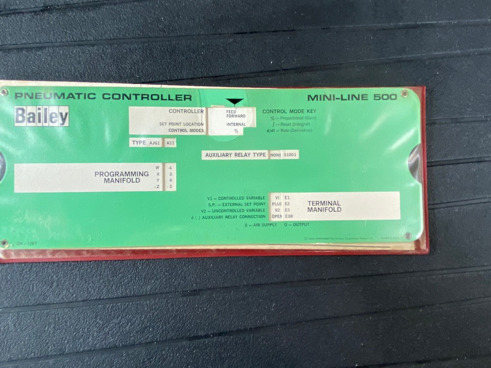Vtg BAILEY METER CO. Controller Application Slide Rule Pneumatic Electronic 1969