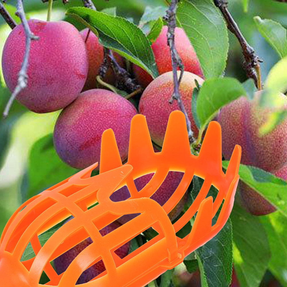 2 Pcs Apple Picker Basket Pole with Fruit Picking Portable Orange