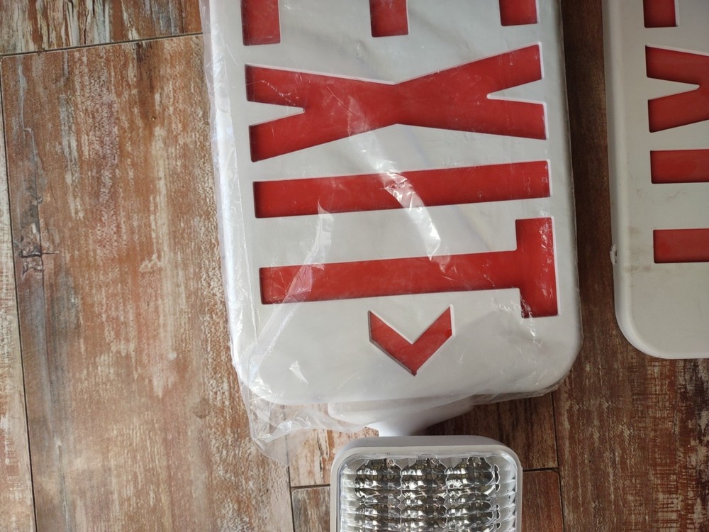 LFI Lights | Red LED Exit Sign Emergency Light Combo UL COMBO2-R-W-BB Fast Shp!