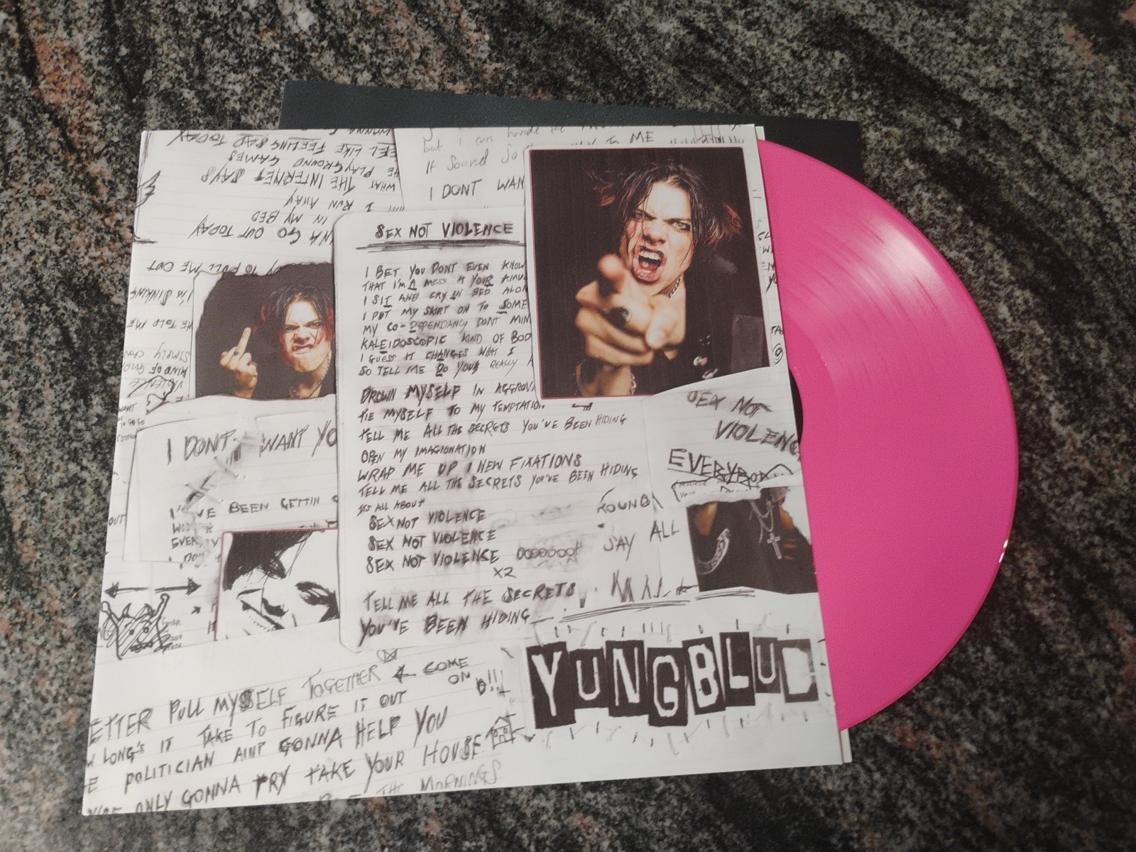 Yungblud signed autographed Pink Vinyl LP And Signed Photo (2 ITEMS SIgned!!)