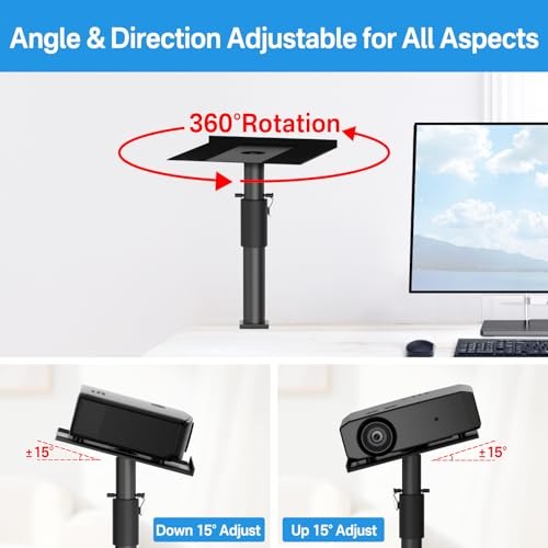 Height/Tilt/Swivel Adjustable Desktop Projector Stand Table for Aurzen 1- Pack