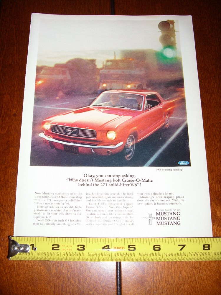 1966 FORD MUSTANG - ORIGINAL  AD