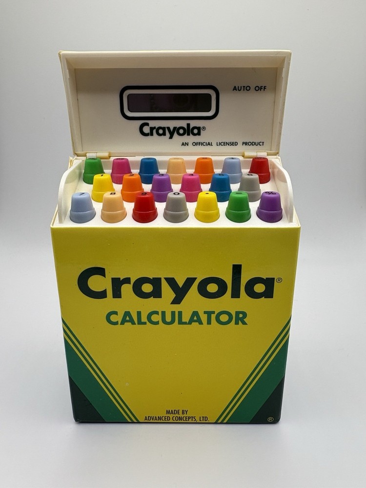 Vintage Crayola Calculator Crayon Box Please Read-Not Working