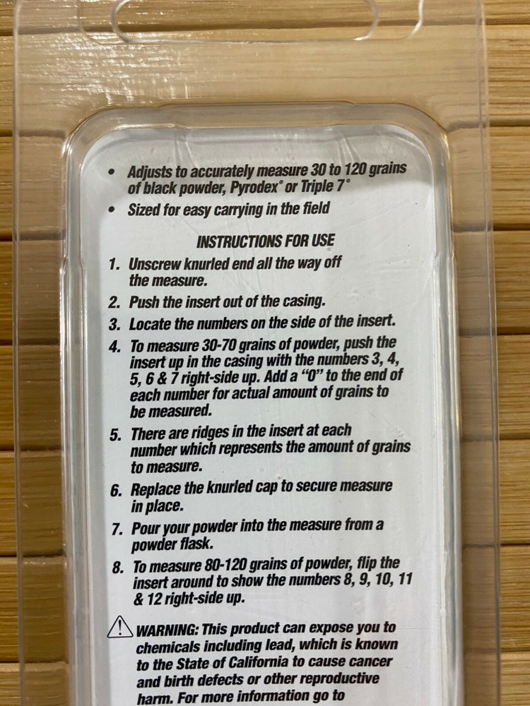 Traditions Muzzleloader Powder Measure, Item # A-1269, Adjustable 30-120 grains