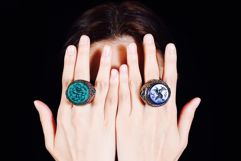 lapis afghan tribal ring