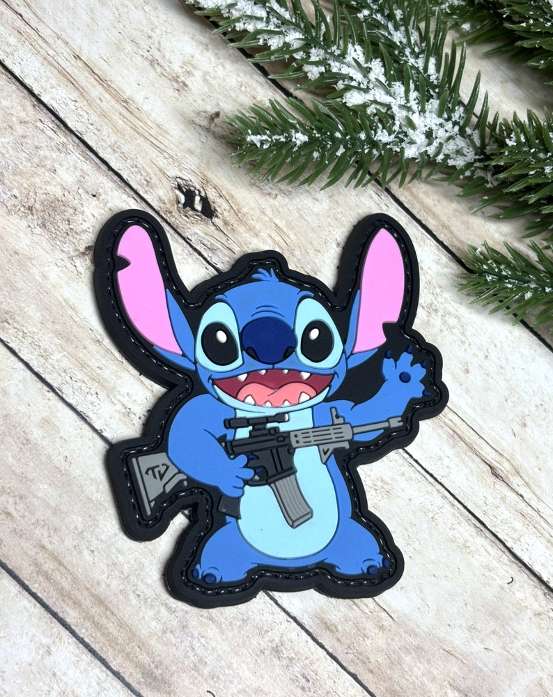 PVC Tactical Patch- Stitch Patch - Hook Backed Morale Gun Alien 626 Patch