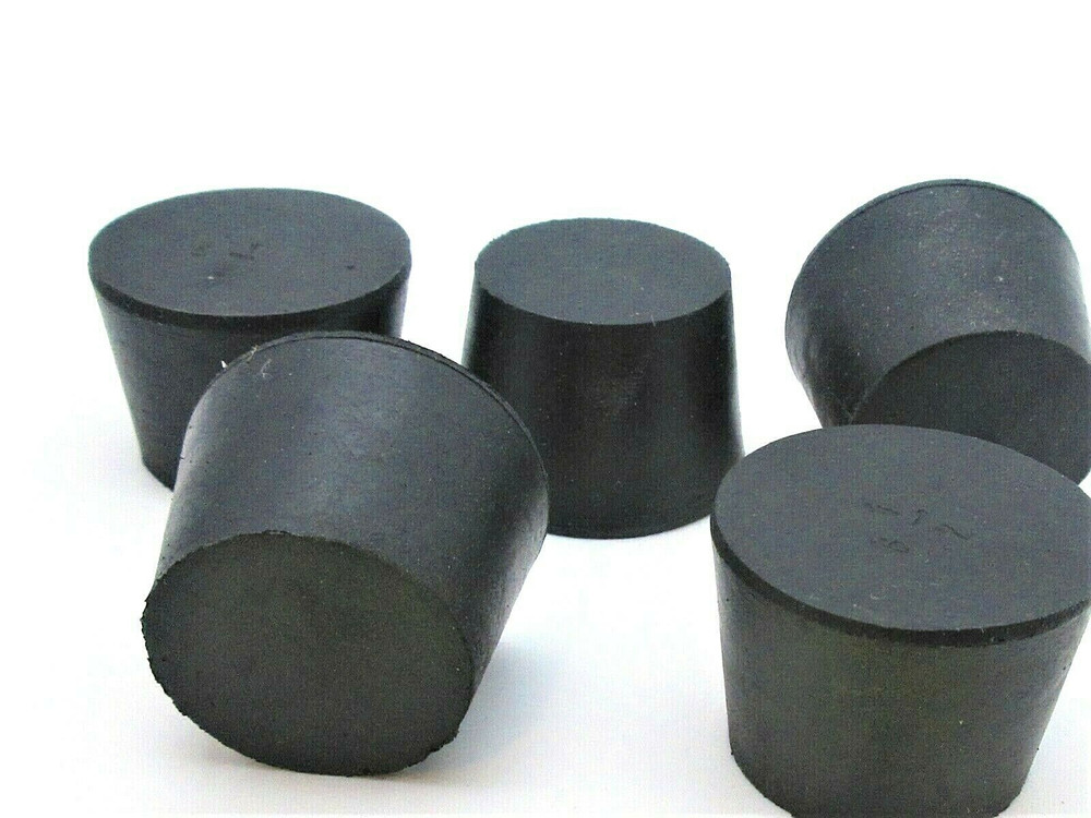 1 1/4" Solid Black Rubber Stoppers Tapered Plug Bung Plug Various Pack Sizes