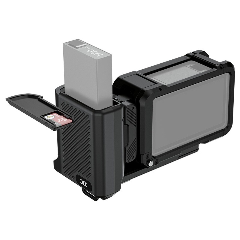 Camera Cage Handle Battery Storage Shutter Button for DJI Osmo Action 5 Pro 4 3