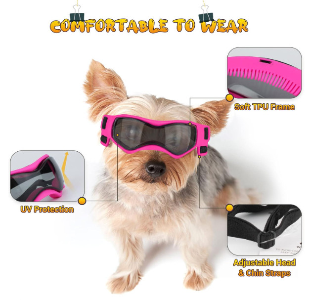 PLeso Dog Goggles Medium Breed, Dog Sunglasses, Size Medium