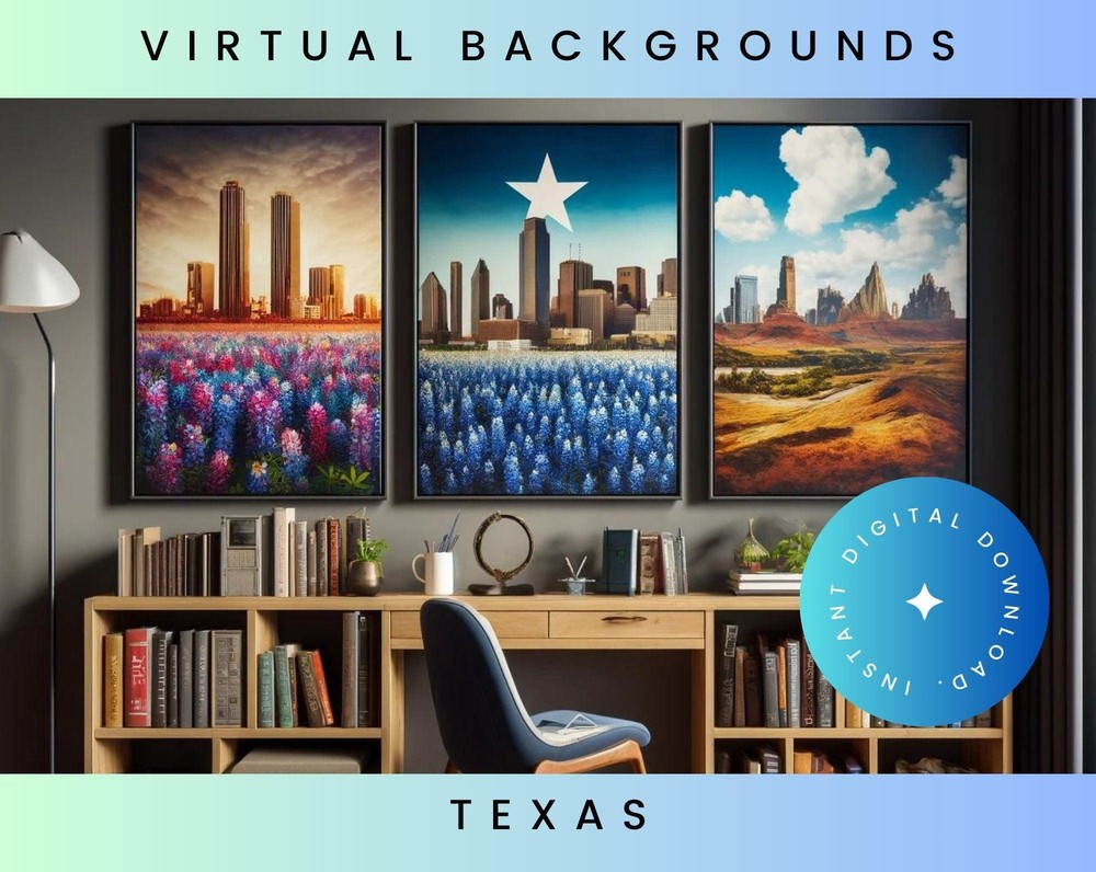 Texas Bluebonnet Western Ranch Zoom Backgrounds