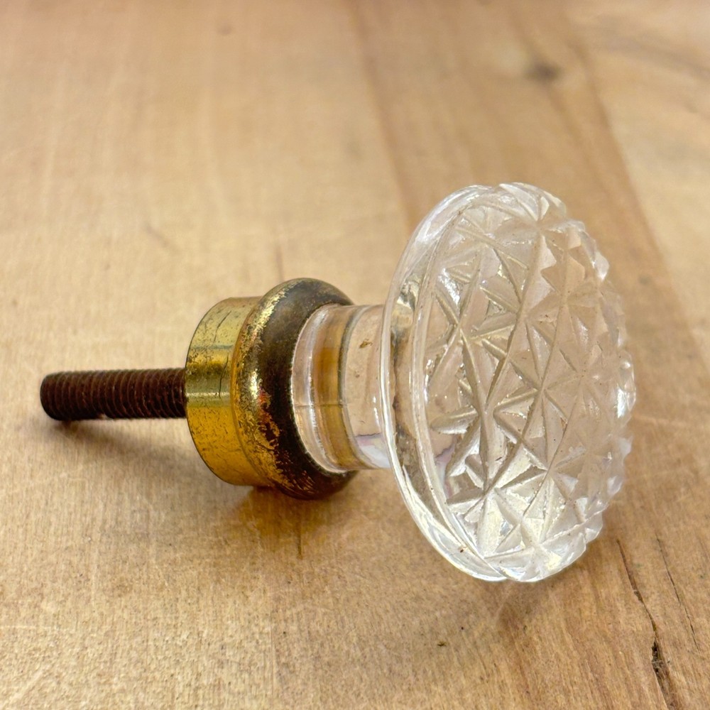 Single Pressed Glass Drawer Pull, 1-3/8"dia