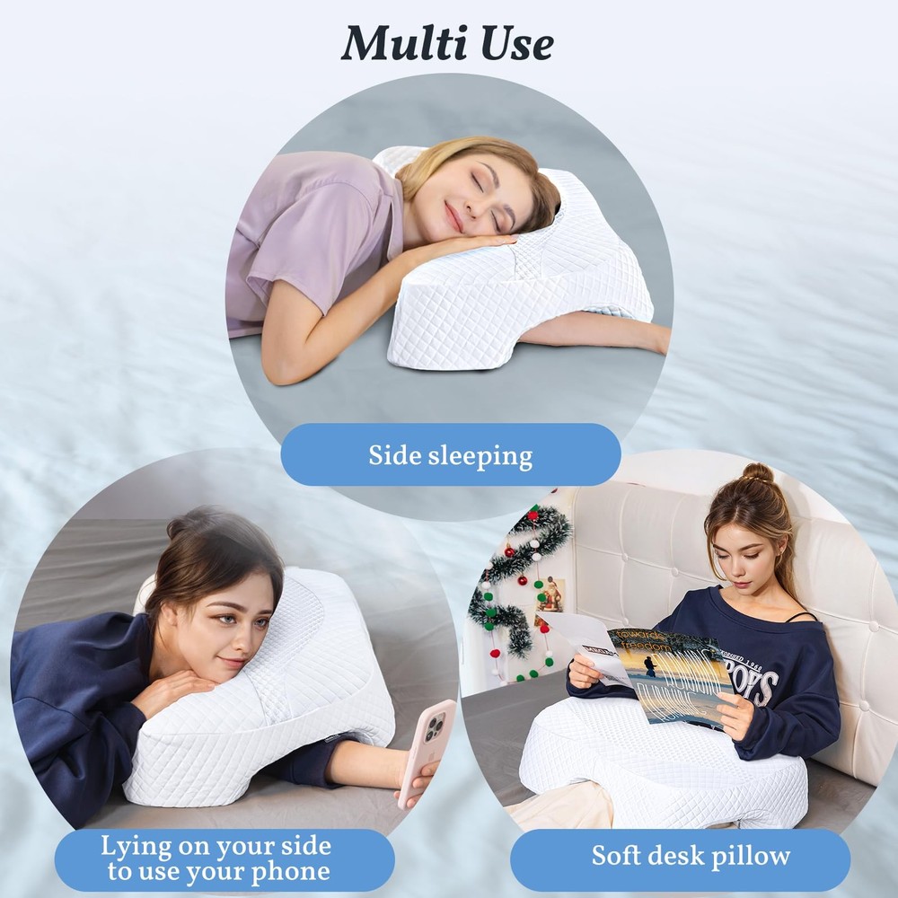 Side Sleeper Pillow with Arm Hole, Memory Foam Shoulder Pillow, Multi-Angle A...