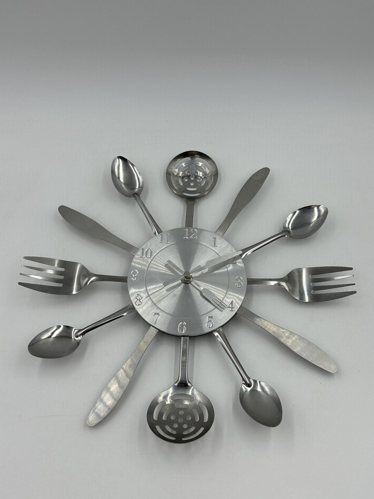 Kitchen Utensils Kitsch Clock Cool Unique Clock Retro Tested Works