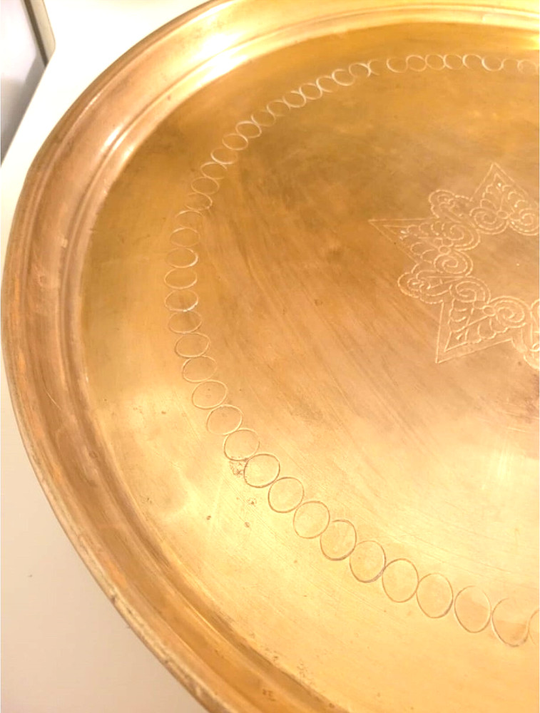 Antique Brass Moroccan Handmade Tray