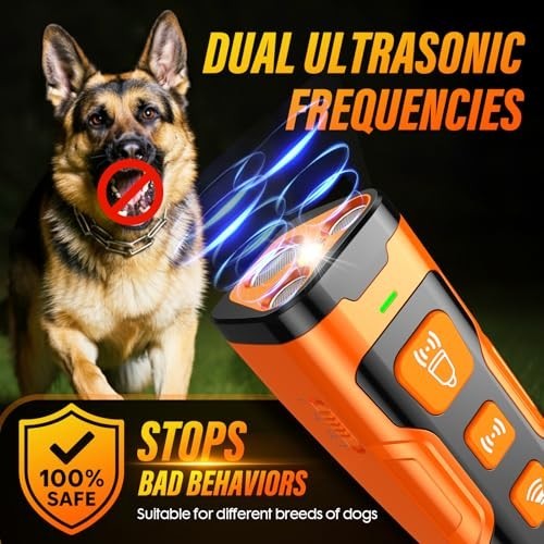 Ultrasonic Dog Bark Control Device, 3X Anti-Barking, 6 Training Modes, 23FT Rang