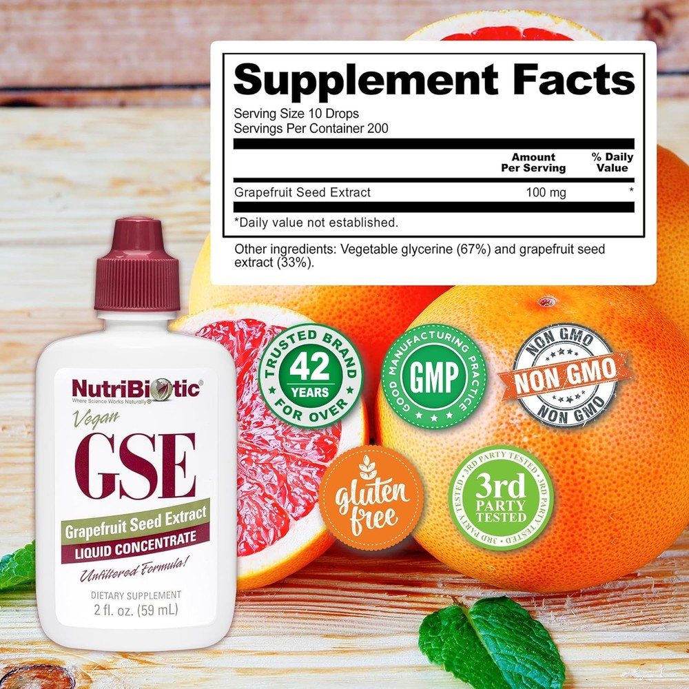 NutriBiotic – GSE, 2 Oz Liquid | The Original Grapefruit Seed Extract Premium Co