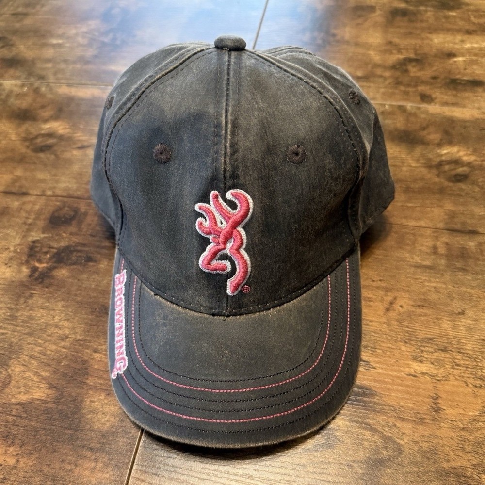 Browning Women’s Ball Cap Black Pink Cotton Blend Polyester One Size