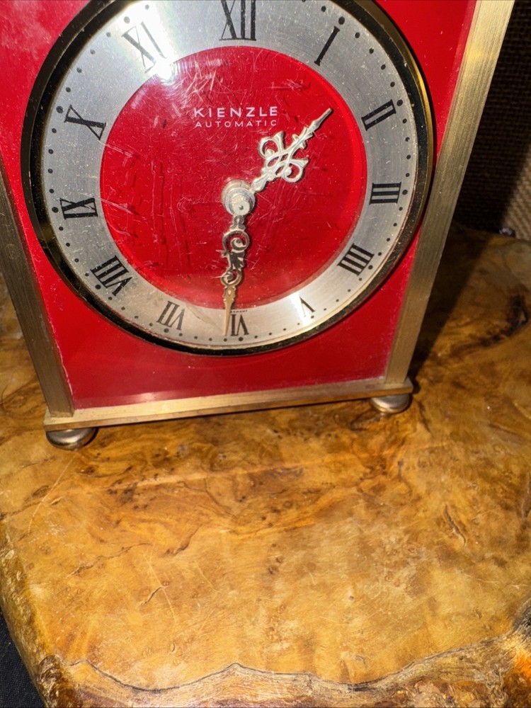 Vintage Germany Kienzle Automatic Brass Table Clock. (U)