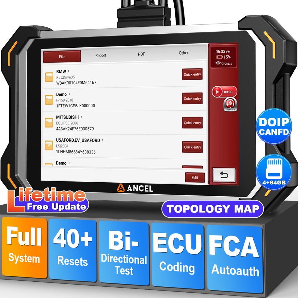 ANCEL DS600 Elite ECU Coding Full System OBD2 Diagnostic Scanner VAG Guided Tool