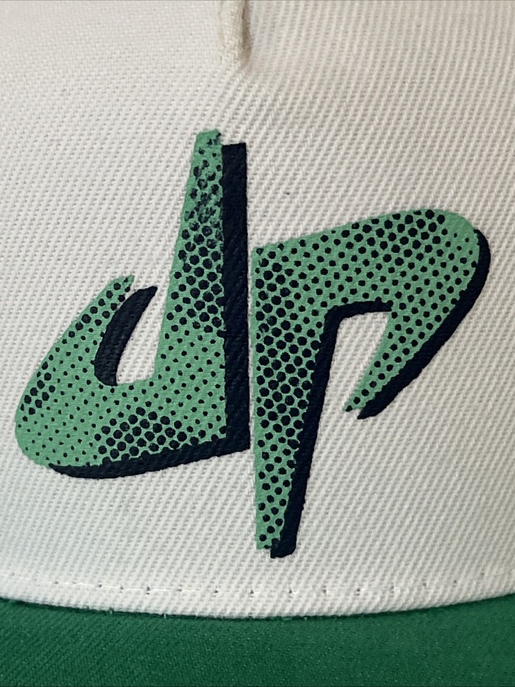 DP Dude Perfect Cap Green & White Snapback Baseball Hat dp Logo Adjustable