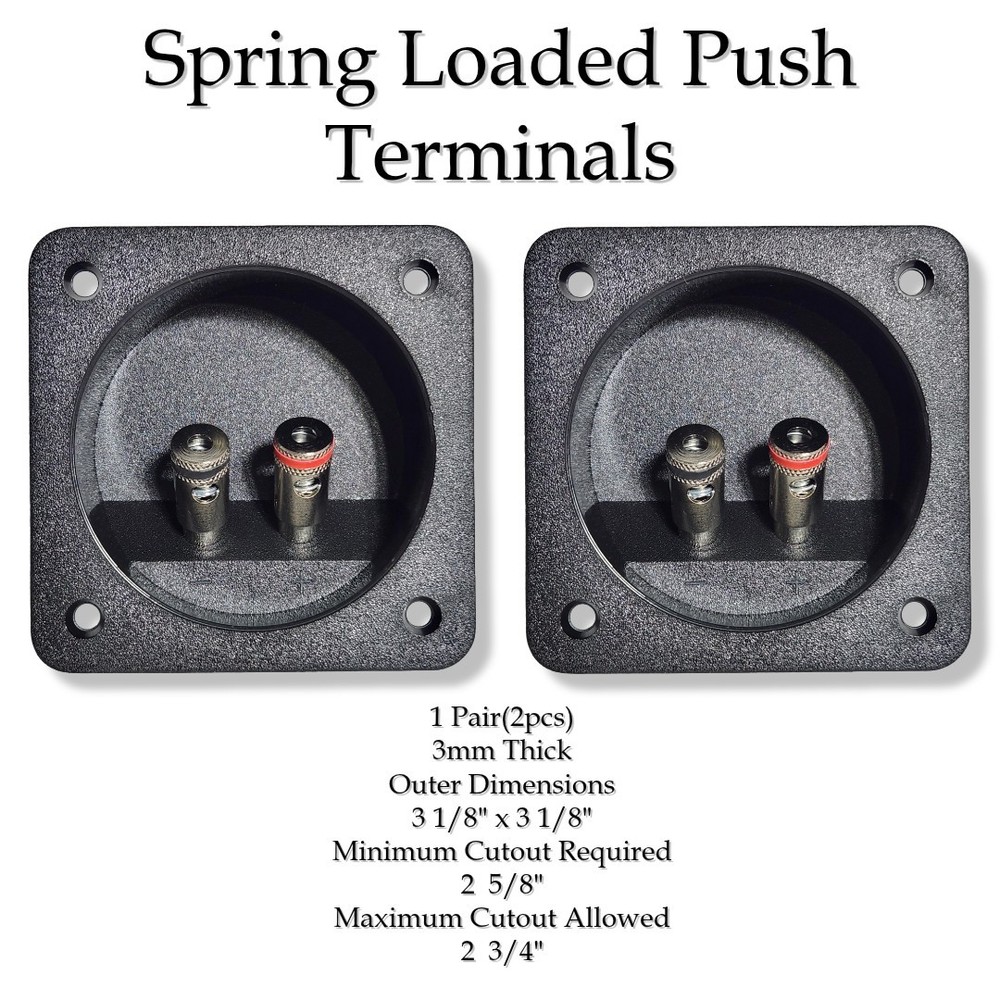 Speaker box  / Subwoofer Box Square Spring Loaded Push Terminal Cups 2Pcs