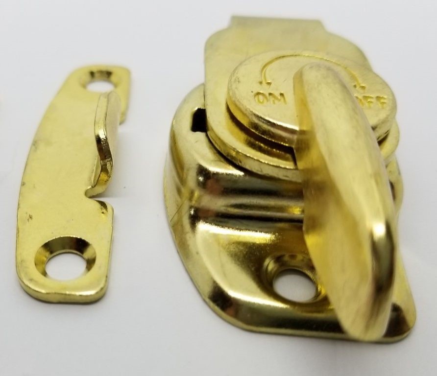 Brass Table Sash Lock Cam-Type spring release dining kitchen leaf close switch