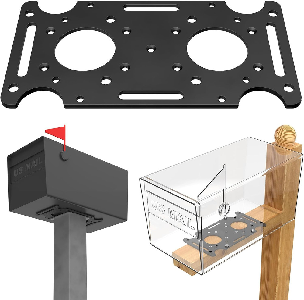 Mailbox Mounting Bracket, Plate for Post Mount Mailboxes, Compatible with Mail B